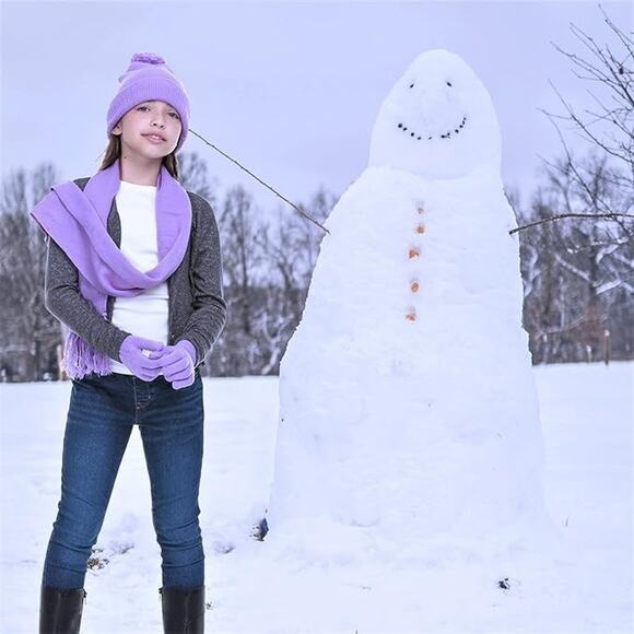 Girls 3 Item Swak Girls Winter Kid-Set: Hat, scarf & Glove (Lavender256) - Picture 5 of 5